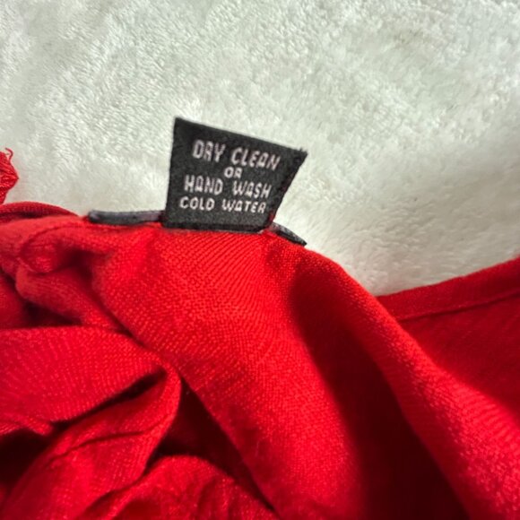 Dairi Fashion Womens Red Fringe Cowl Neck 3/4 Dolman Sleeve Top Loose Fit Casual - Picture 4 of 7